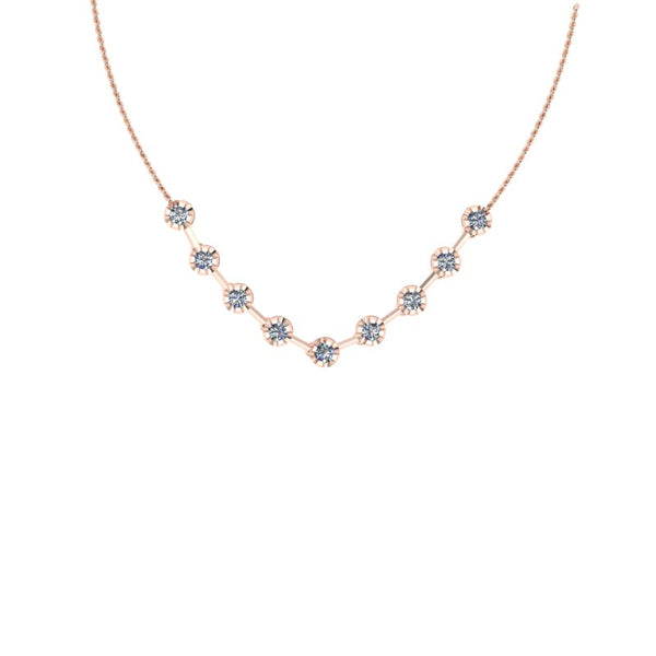 Round Diamond Dash Necklace - Thenetjeweler