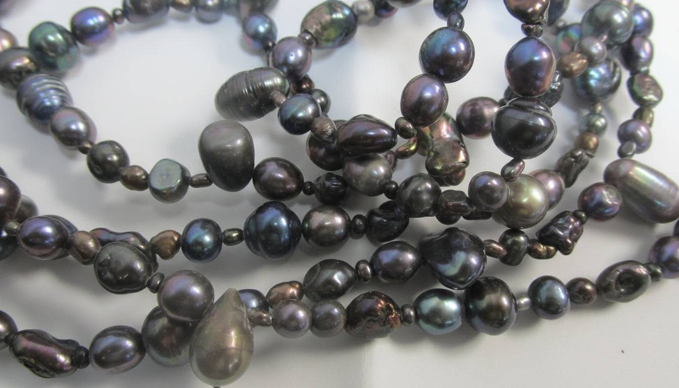 Irregular Peacock Pearl Endless Long Necklace