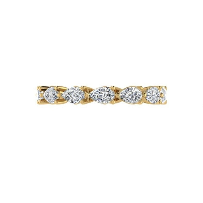Pear Lab Grown Diamond Eternity Band Yellow Gold - Thenetjeweler