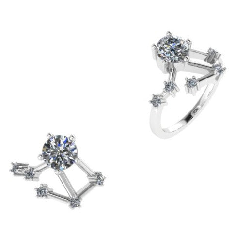 LIBRA Diamond Zodiac Engagement Ring - Thenetjeweler