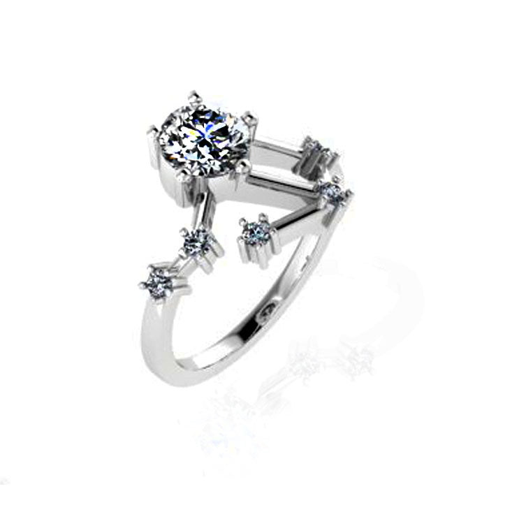 LIBRA Diamond Zodiac Engagement Ring - Thenetjeweler