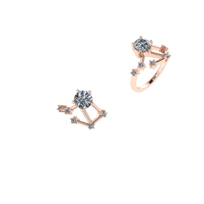 LIBRA Diamond Zodiac Engagement Ring - Thenetjeweler