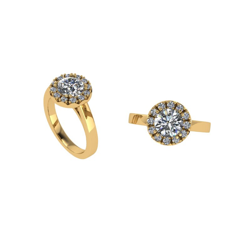Round Lab Diamond Halo Diamond Engagement Ring 0.44 ct. tw. - Thenetjeweler