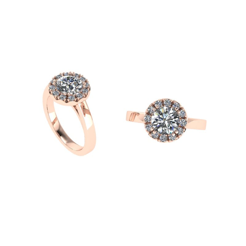 Round Lab Diamond Halo Diamond Engagement Ring 0.44 ct. tw. - Thenetjeweler