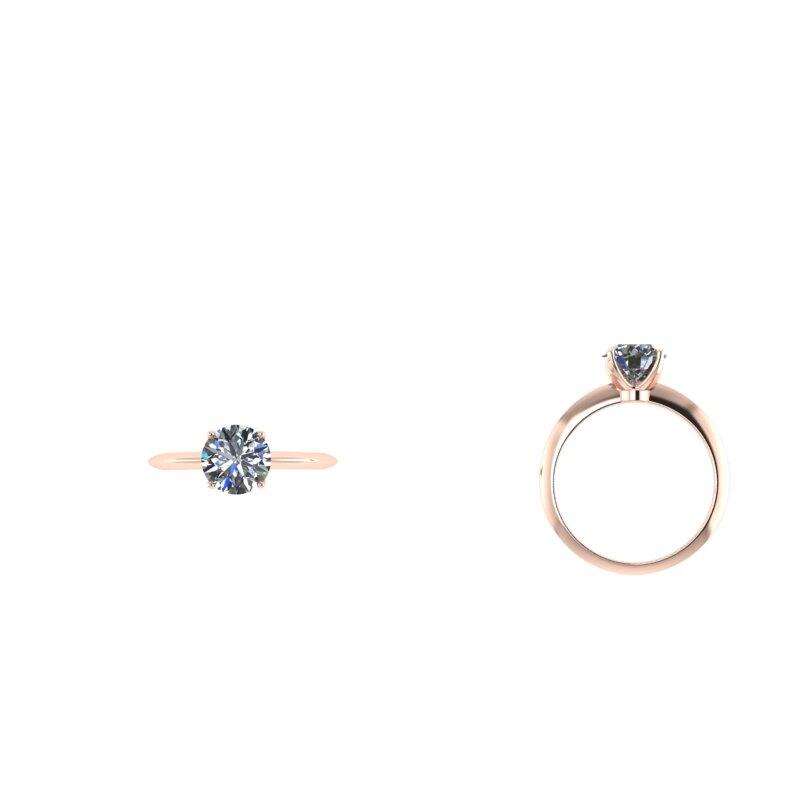 4-prong Round Diamond Solitaire Engagement Ring - Thenetjeweler