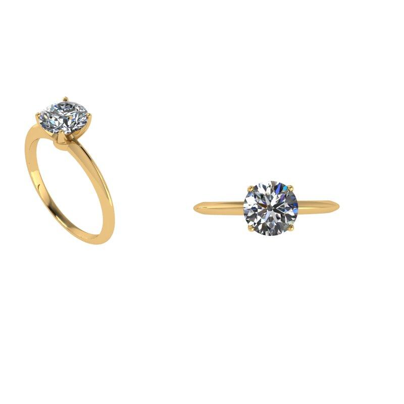 4-prong Round Diamond Solitaire Engagement Ring - Thenetjeweler