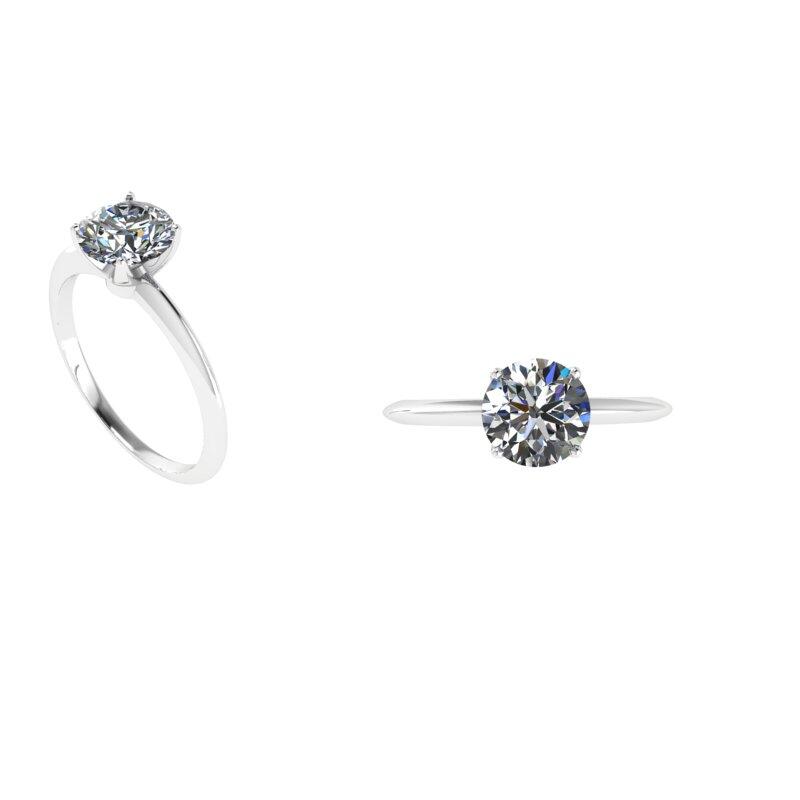 4-prong Round Diamond Solitaire Engagement Ring - Thenetjeweler
