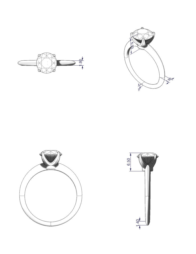 4-prong Round Diamond Solitaire Engagement Ring - Thenetjeweler
