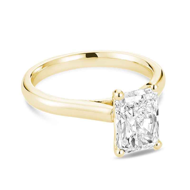 Radiant Cut Lab-Grown Diamond Solitaire Engagement Ring 14K Gold — 2.12 ct
