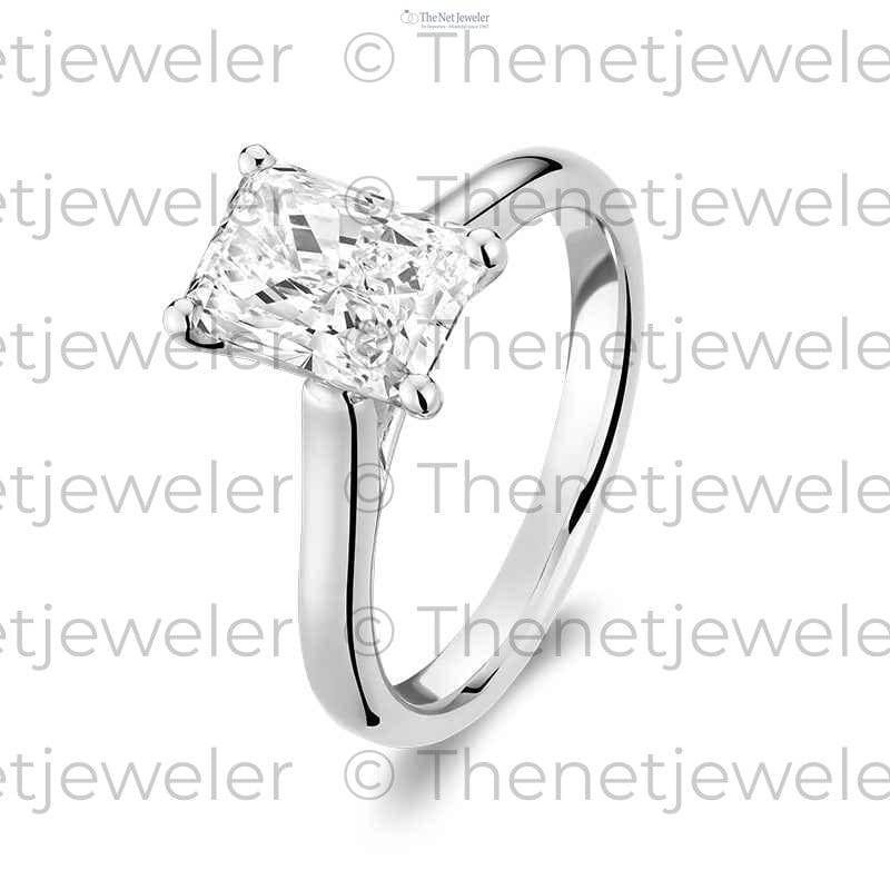 Radiant Cut Lab-Grown Diamond Solitaire Engagement Ring 14K Gold — 2.12 ct