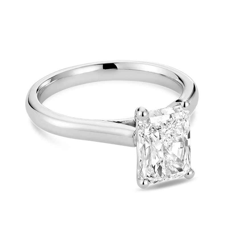 Radiant Cut Lab-Grown Diamond Solitaire Engagement Ring 14K Gold — 2.12 ct