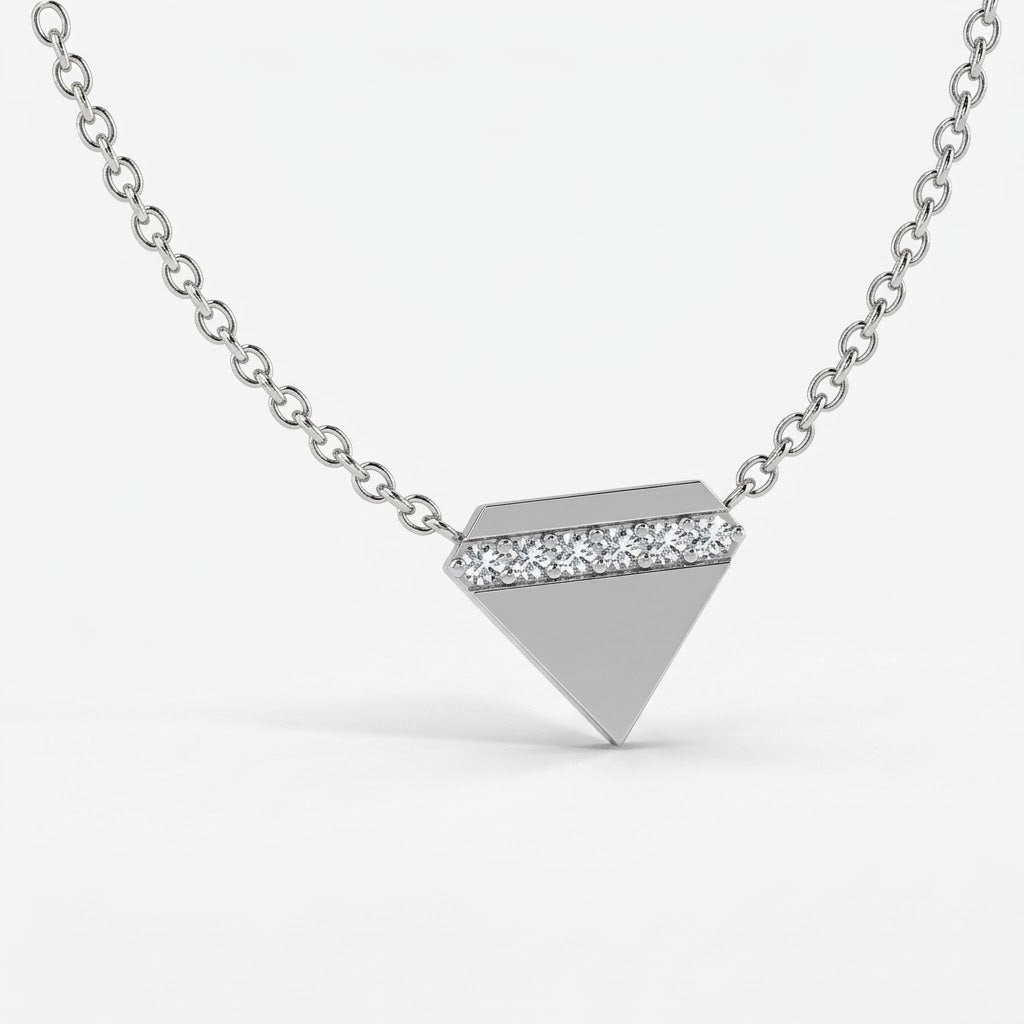 Diamond-Shaped Pendant in 14K Gold with Lab-Grown Diamonds - Thenetjeweler