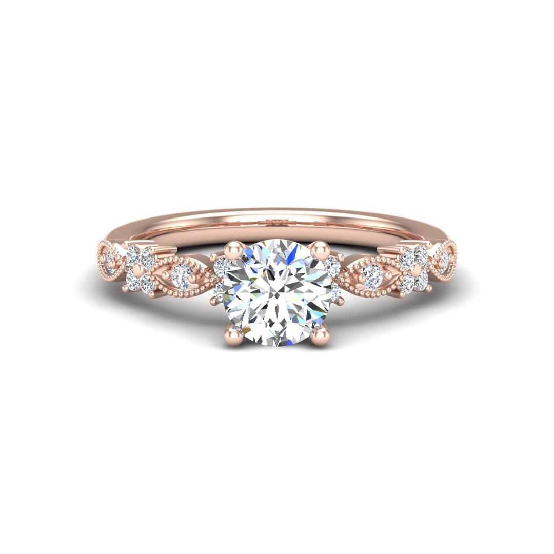 Floral Diamond Engagement Ring 1.30 ct. tw Thenetjeweler by Importex