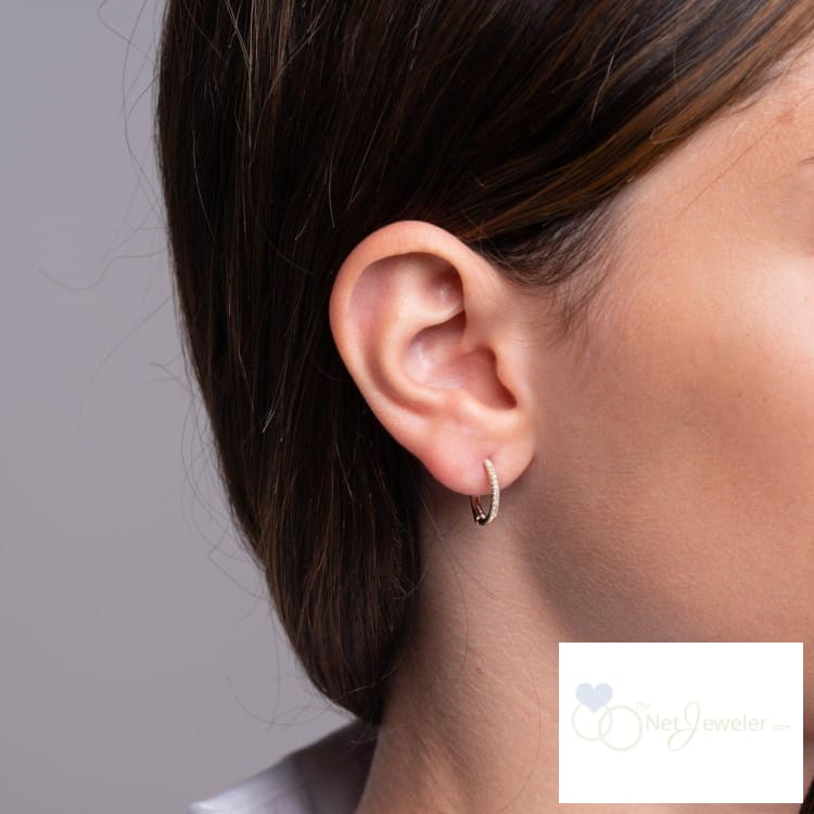 Alternating Dangle to Huggies Oval Diamond Earrings-RNB Jewellery