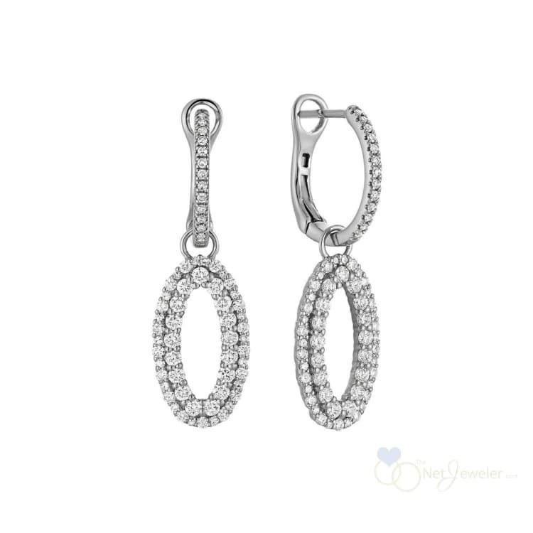 Alternating Dangle to Huggies Oval Diamond Earrings-RNB Jewellery