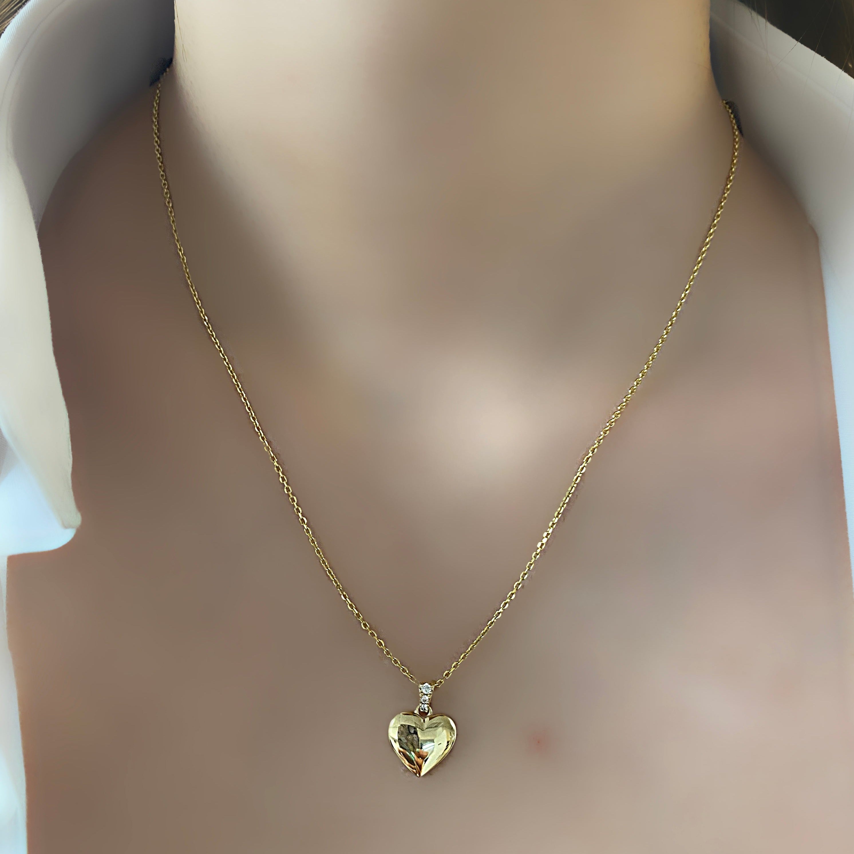 Heart Cremation Pendant 14k Gold with Diamonds - Thenetjeweler