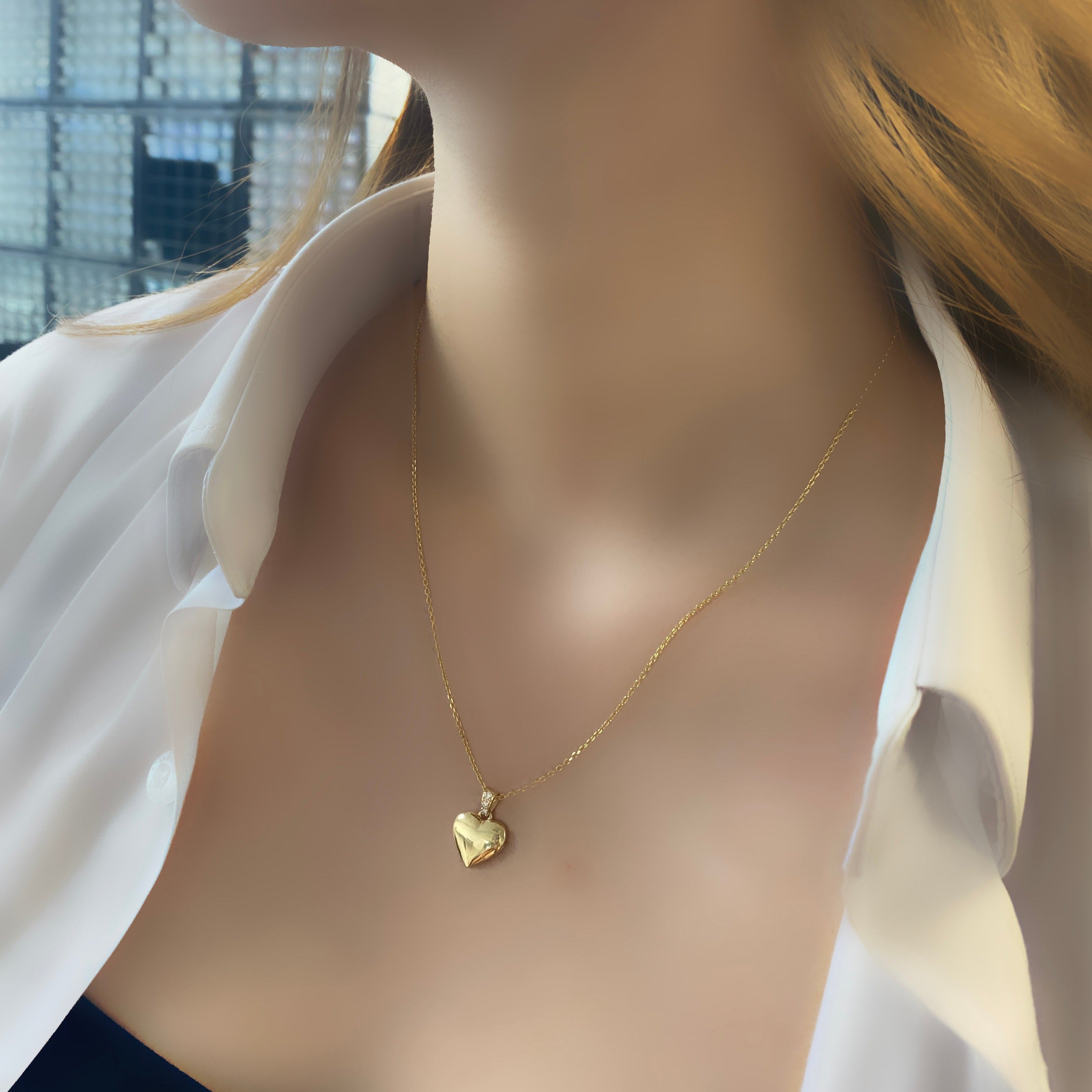 Heart Cremation Pendant 14k Gold with Diamonds - Thenetjeweler