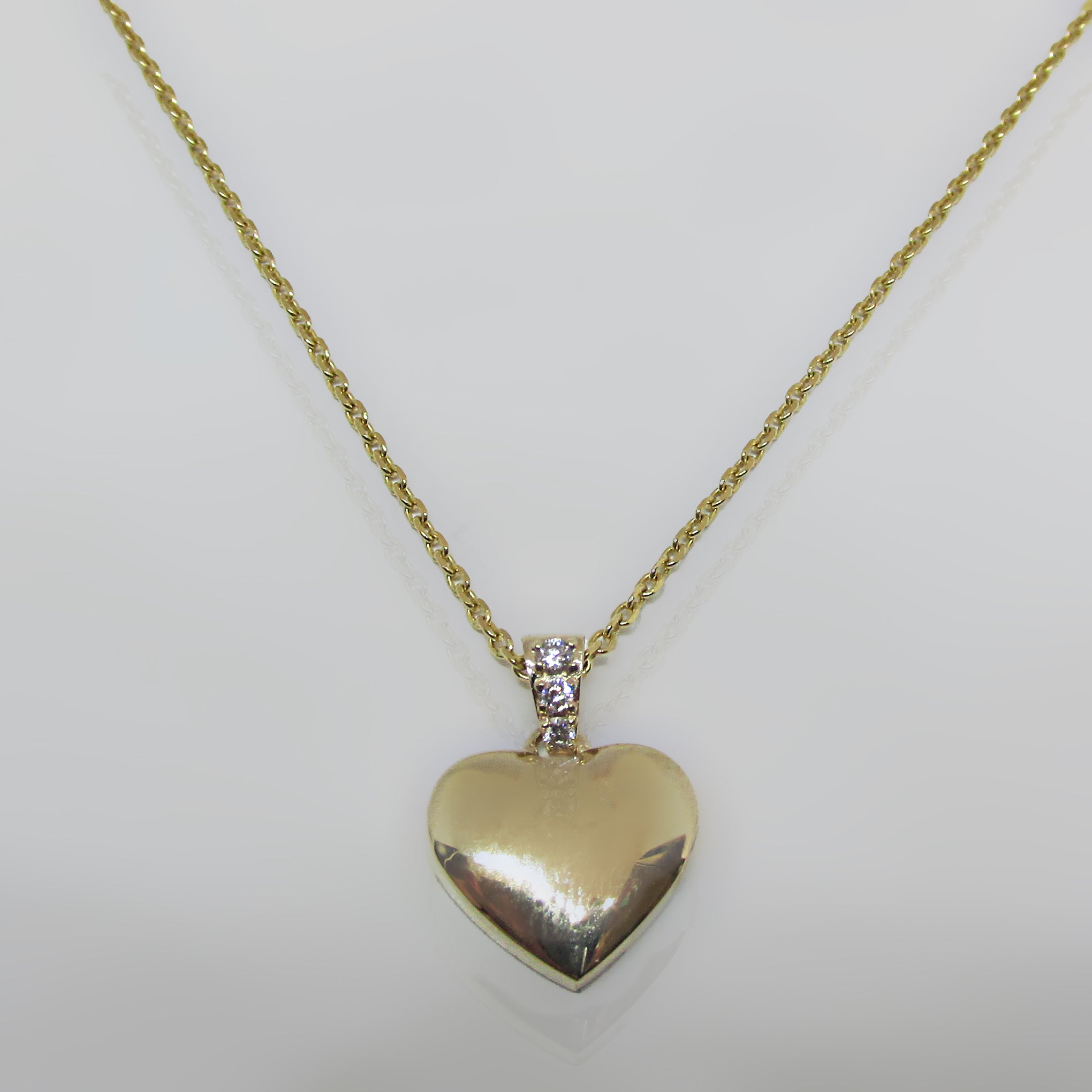 Heart Cremation Pendant 14k Gold with Diamonds Thenetjeweler