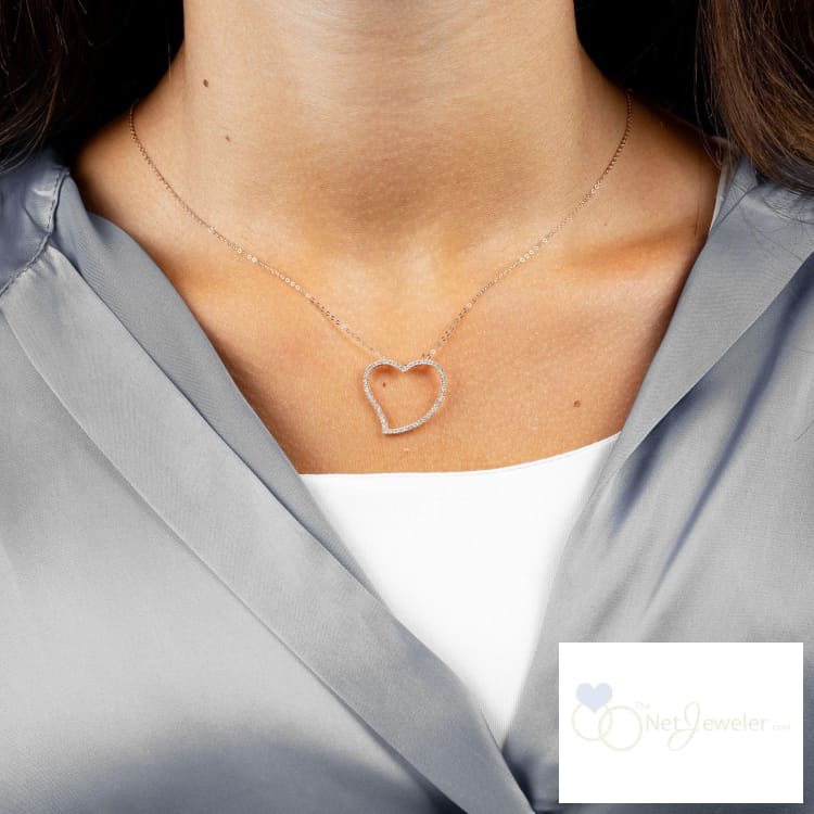 Asymmetrical Diamond Heart Pendant-RNB Jewellery