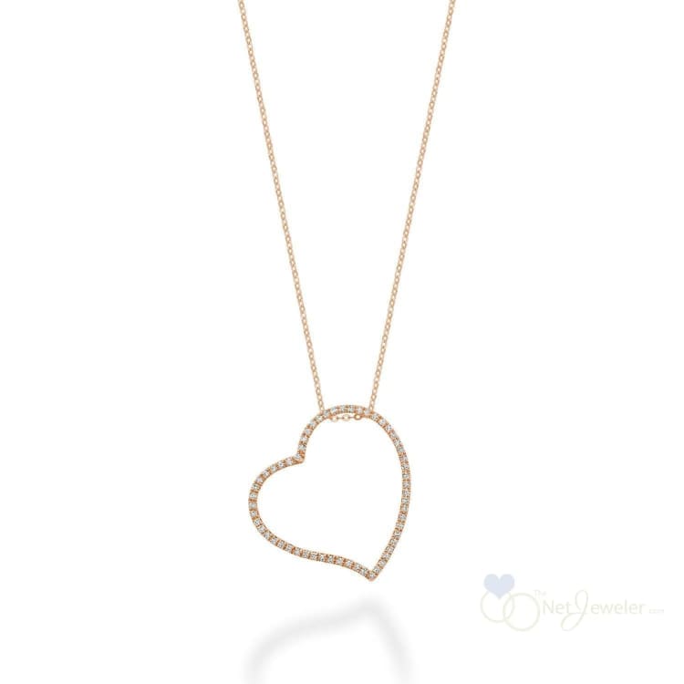 Asymmetrical Diamond Heart Pendant-RNB Jewellery