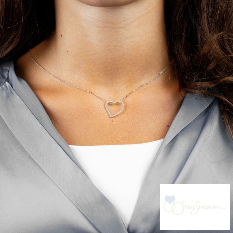 Asymmetrical Diamond Heart Pendant-RNB Jewellery
