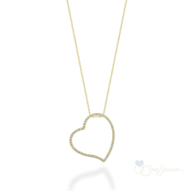 Asymmetrical Diamond Heart Pendant-RNB Jewellery