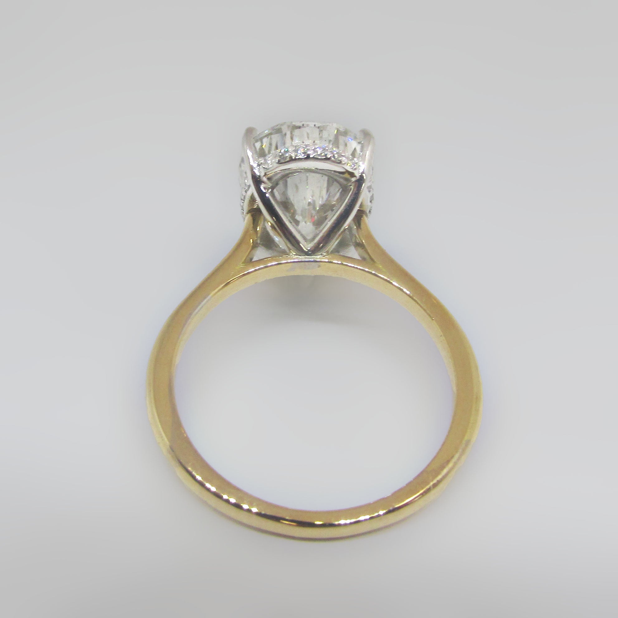 Mixed Metal Diamond Engagement Ring With 4.49 Carat Pear Diamond - Thenetjeweler