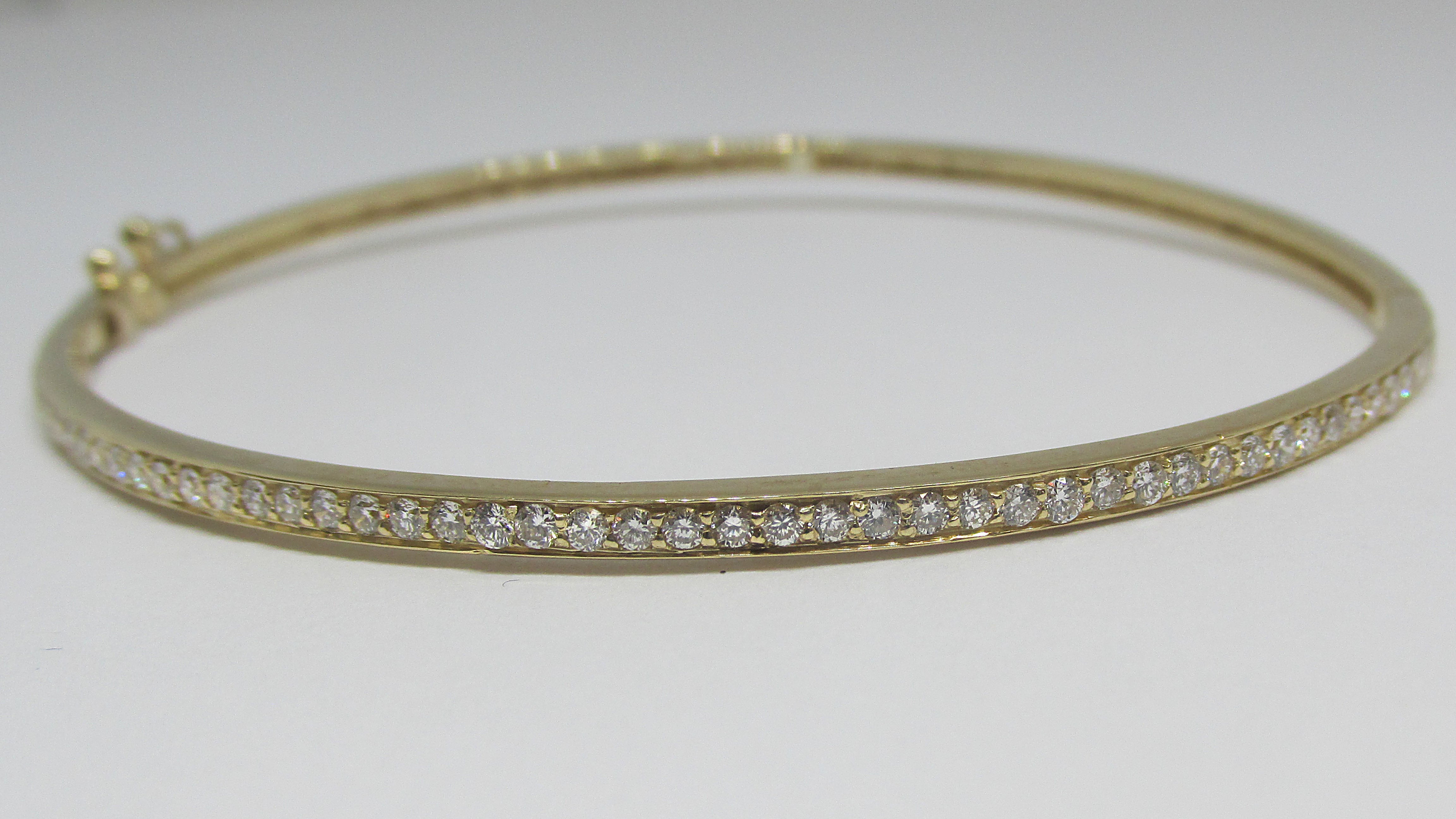 Diamond Bangle Bracelet 14K Yellow Gold 0.50 Ct. Tw. - Thenetjeweler