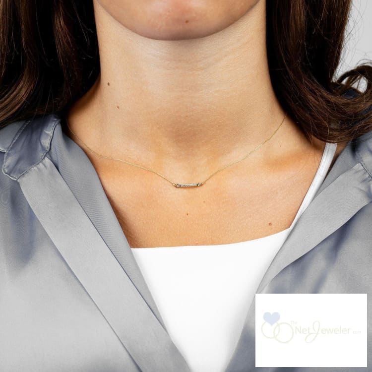 Bar Bezel Diamond Necklace-RNB Jewellery