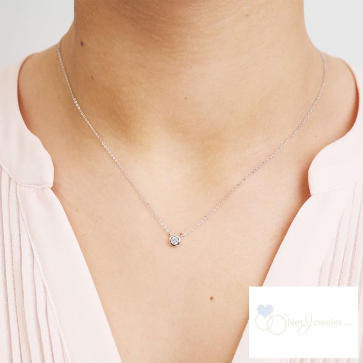Bezel Set Diamond Necklace-RNB Jewellery