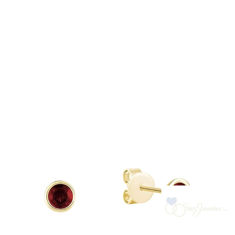 Bezel Set Birthstone Stud Earrings-Thenetjeweler