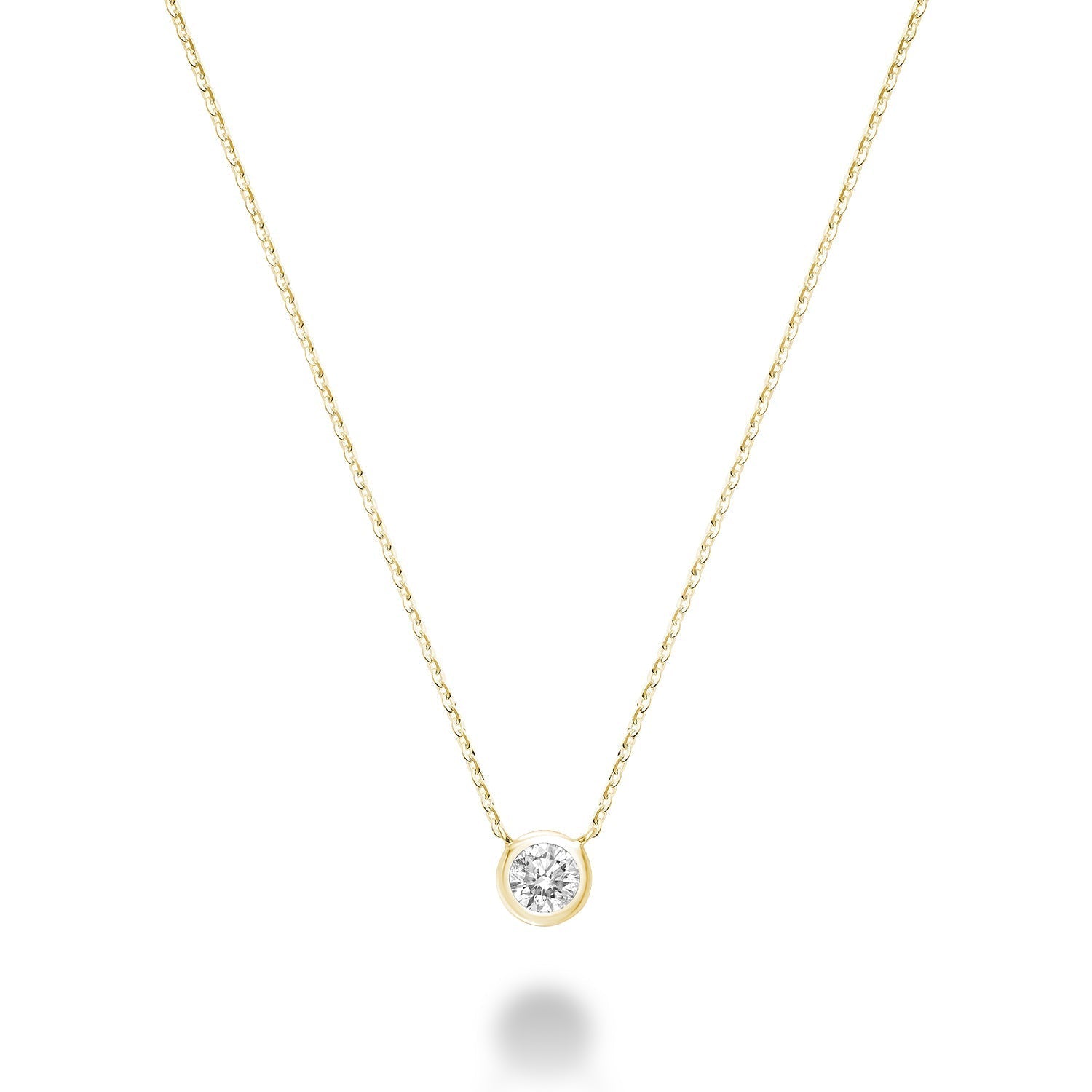10K Gold Diamond Solitaire Necklace - Thenetjeweler