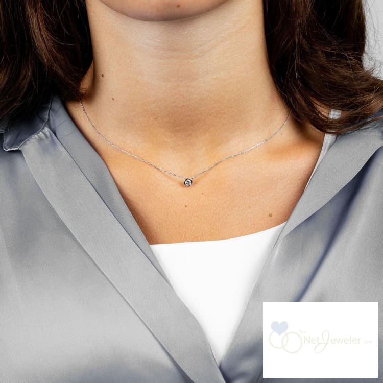 Bezel Set Diamond Necklace-RNB Jewellery