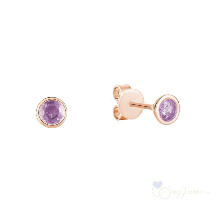 Bezel Set Precious Stone Stud Earrings-RNB Jewellery