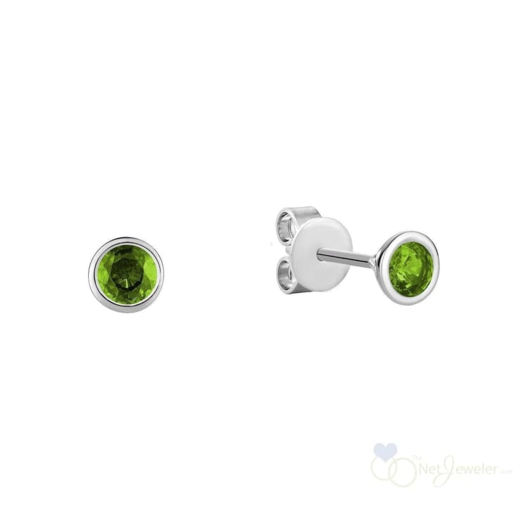 Bezel Set Precious Stone Stud Earrings-RNB Jewellery
