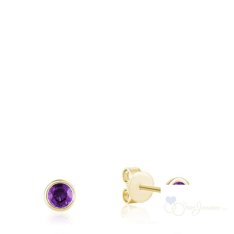 Bezel Set Precious Stone Stud Earrings-RNB Jewellery