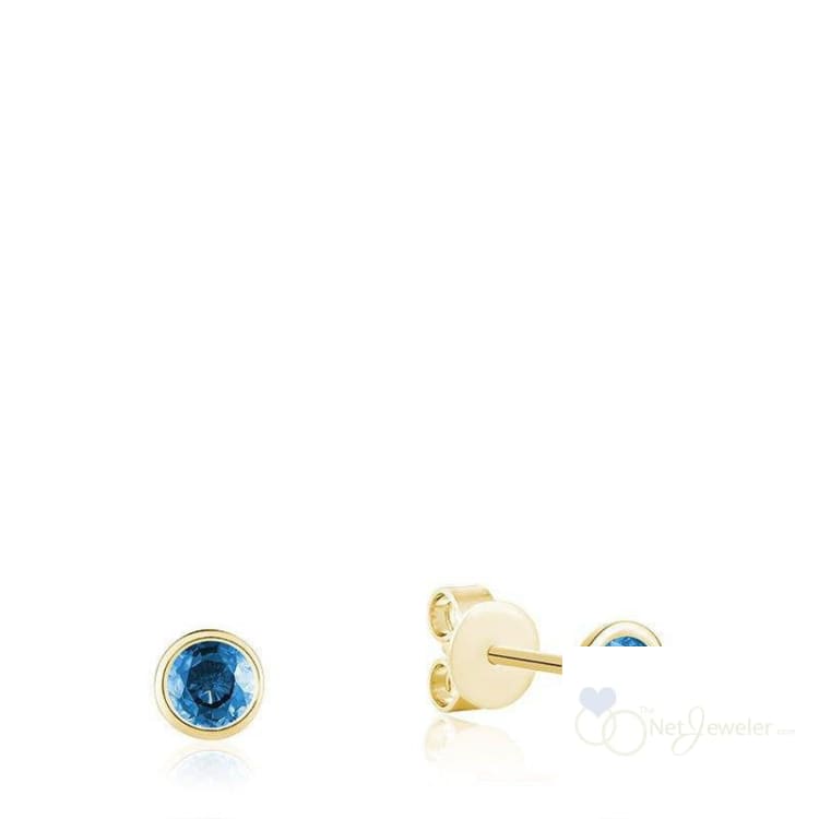 Bezel Set Precious Stone Stud Earrings-RNB Jewellery
