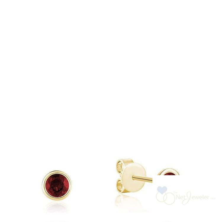 Bezel Set Precious Stone Stud Earrings-RNB Jewellery