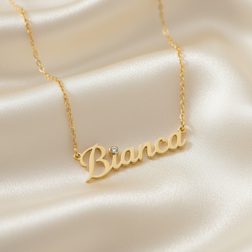 name necklace with 'Bianca'