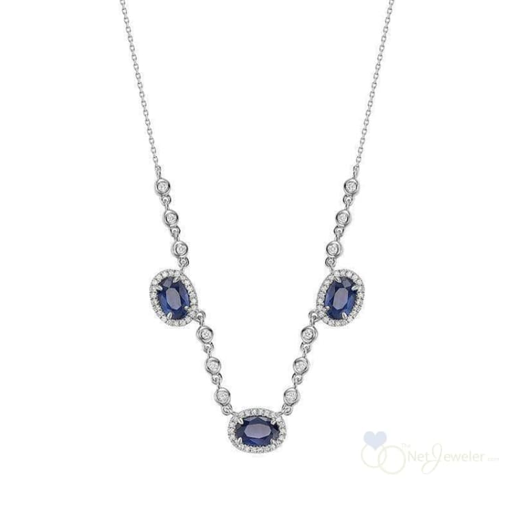 Blue Sapphire & Diamond Pendant - Pendentif en Diamant & Sapphire-RNB Jewellery
