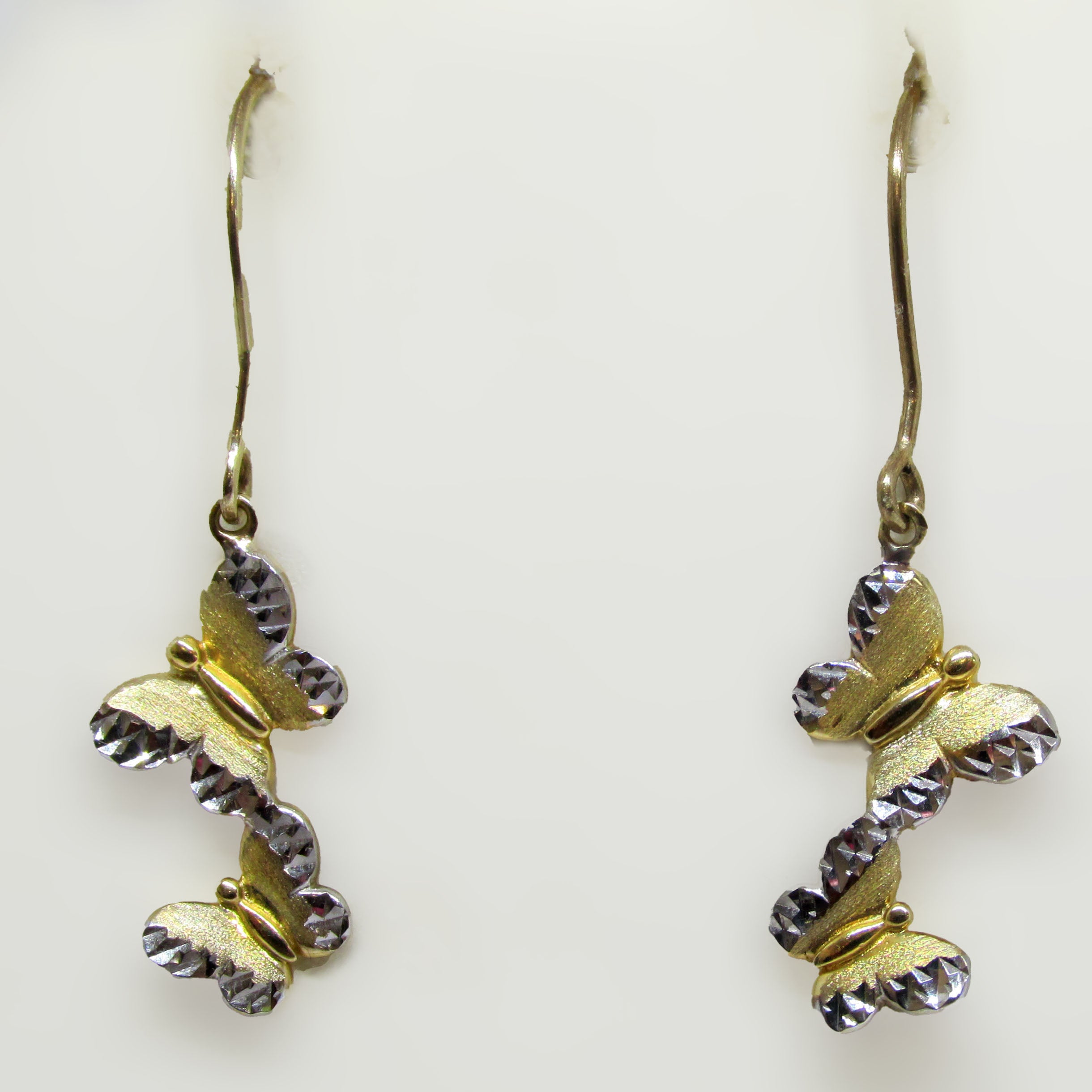 Two Butterflies Drop Earrings 10 karat gold - Thenetjeweler