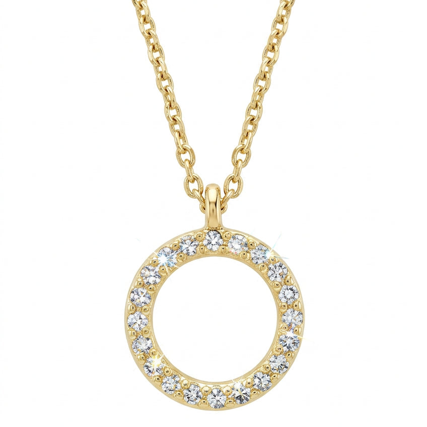 Circle Shape Diamond Pendant-The Net Jeweler