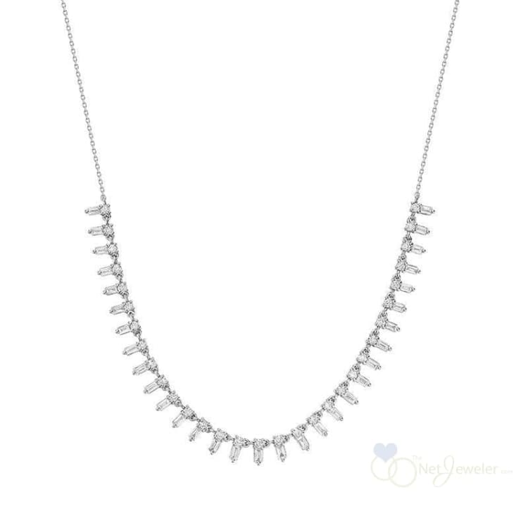 Baguette Diamond Necklace-Thenetjeweler