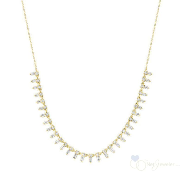 Baguette Diamond Necklace-RNB Jewellery