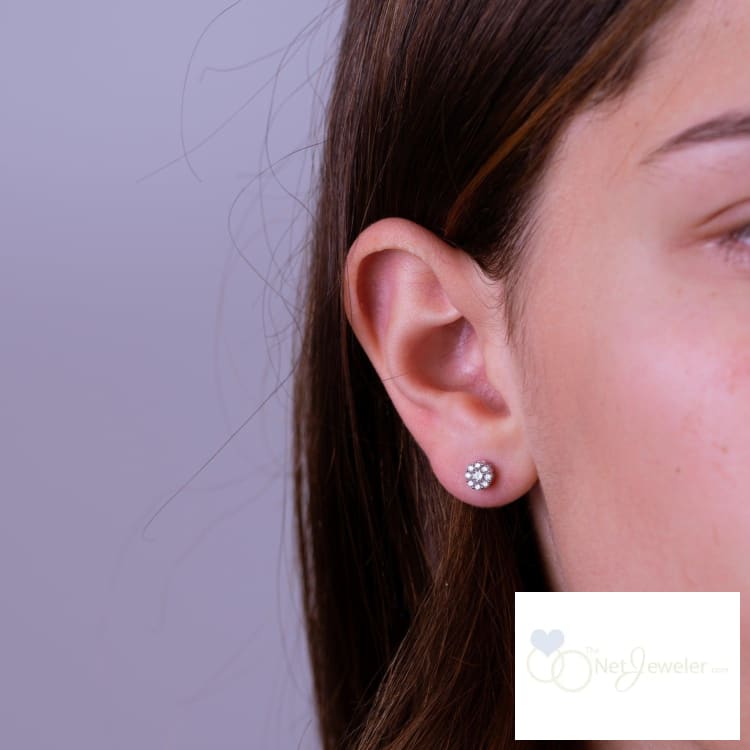 Cluster Diamond Stud Earrings-RNB Jewellery