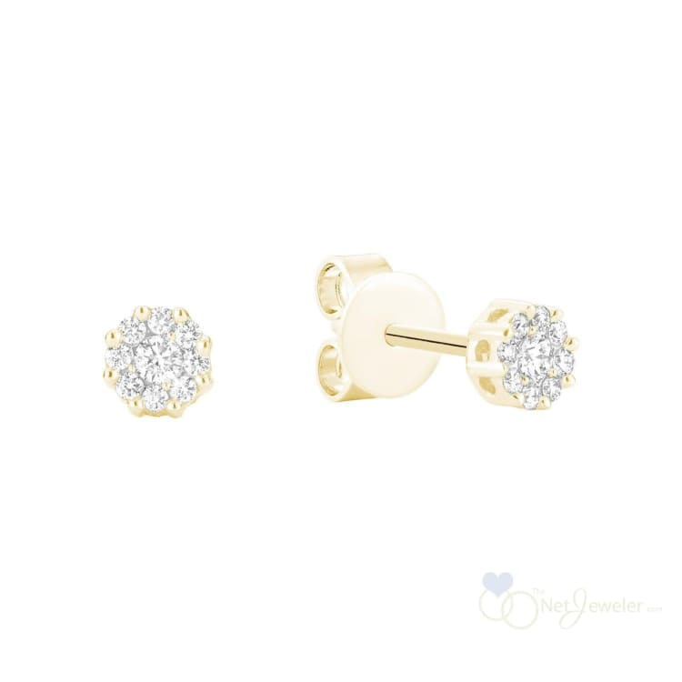 Cluster Diamond Stud Earrings-RNB Jewellery