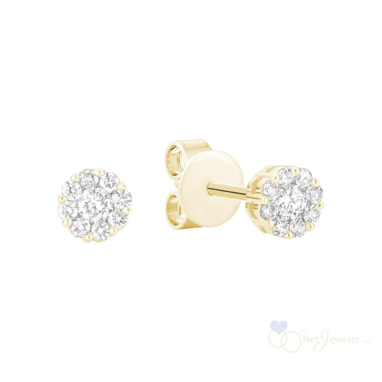 Cluster Diamond Stud Earrings-RNB Jewellery