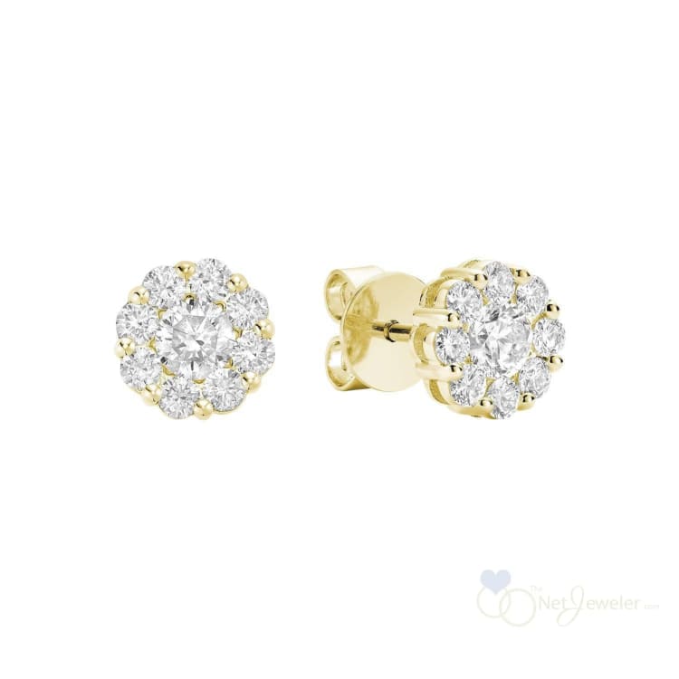 Cluster Diamond Stud Earrings-RNB Jewellery