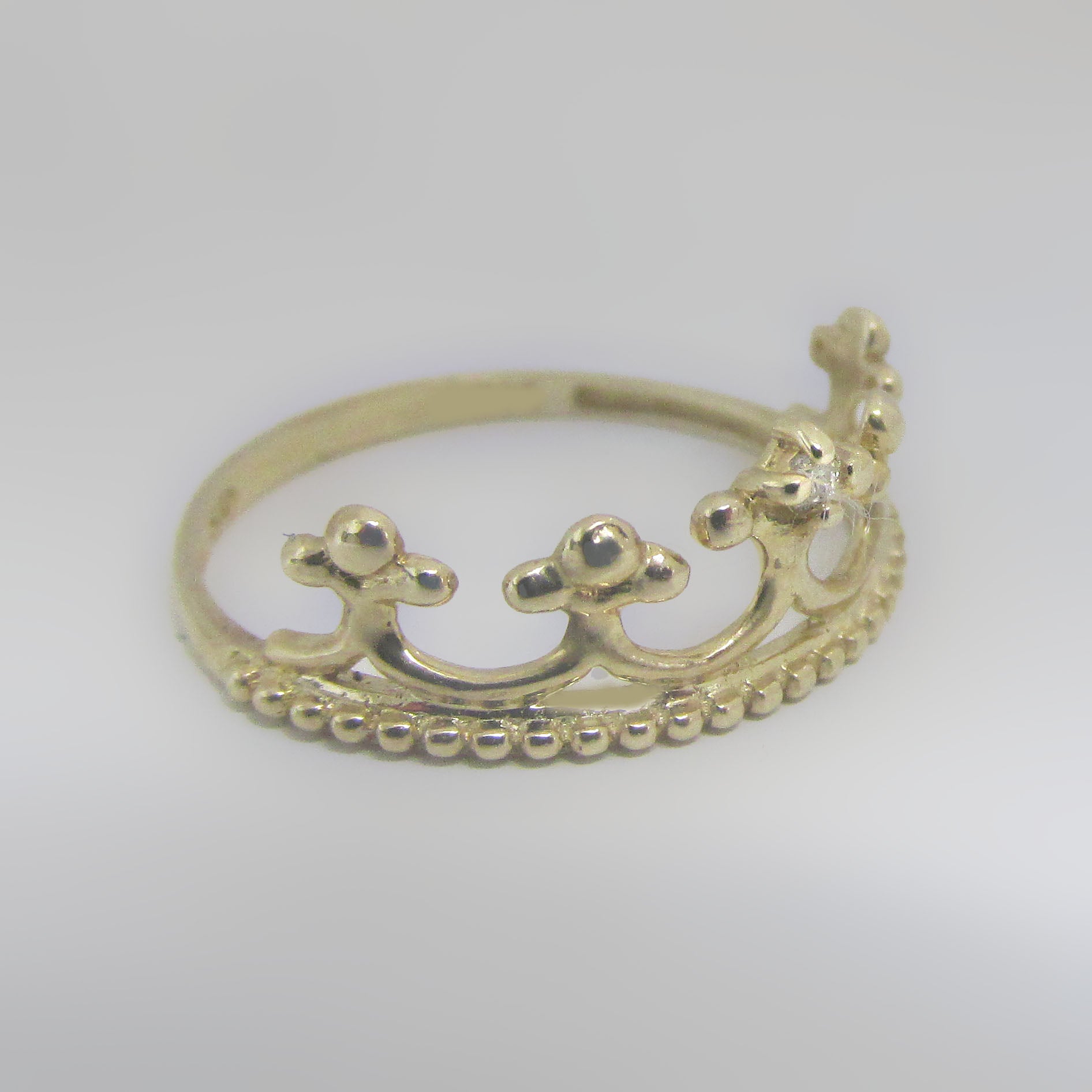 Tiara Crown Ring 10k Yellow Gold - Thenetjeweler
