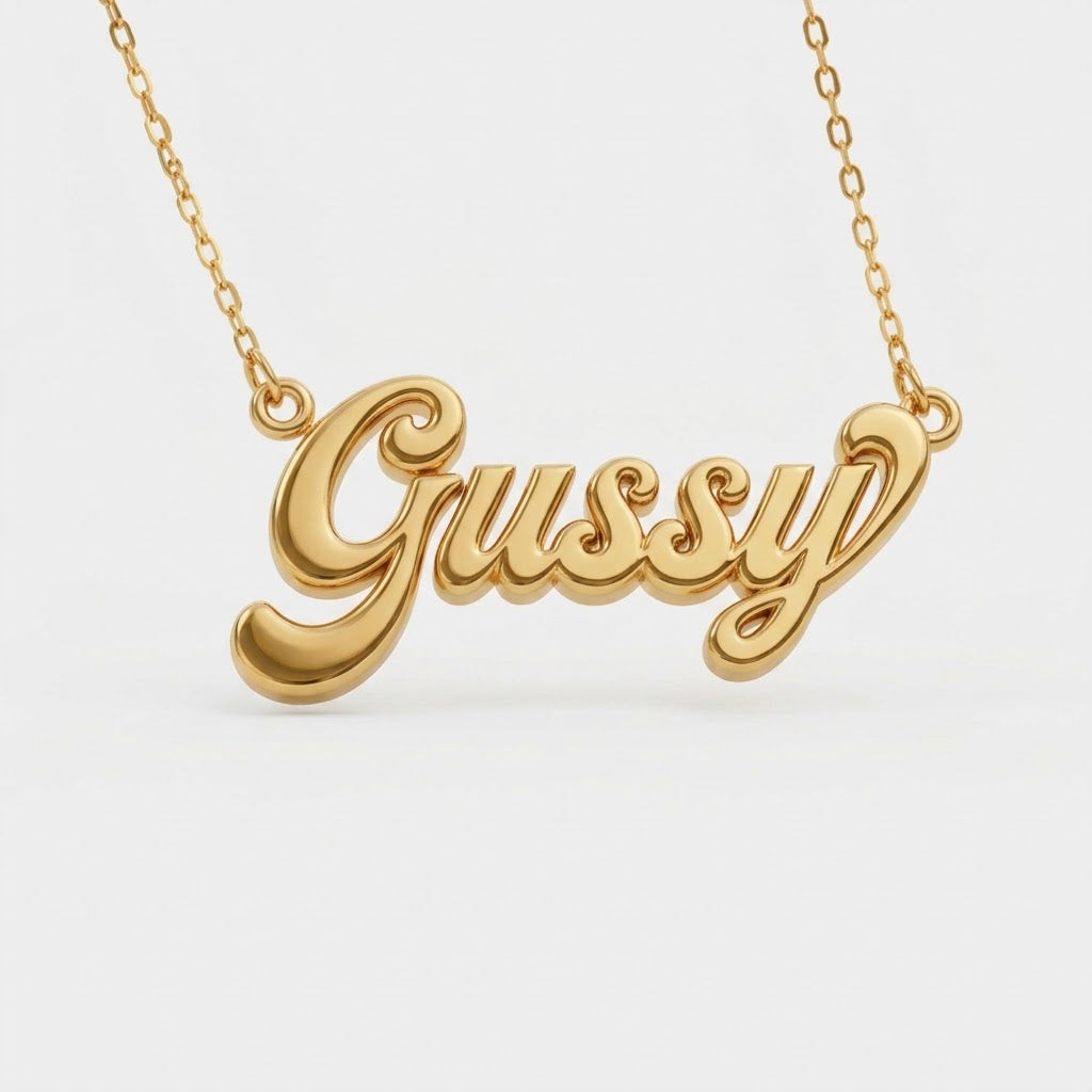 Personalized Name Necklace in Gold – Custom Script Pendant